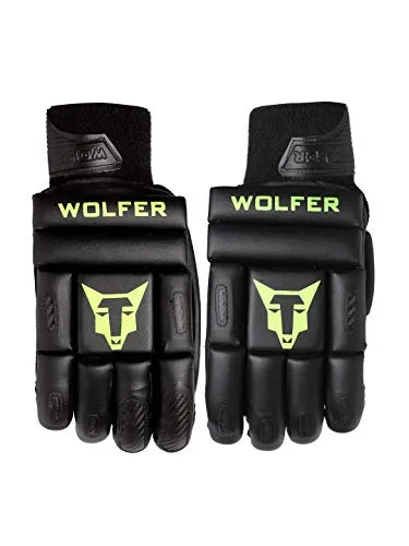 WOLFER Featherweight Cricket Batting Gloves - Black (Right)