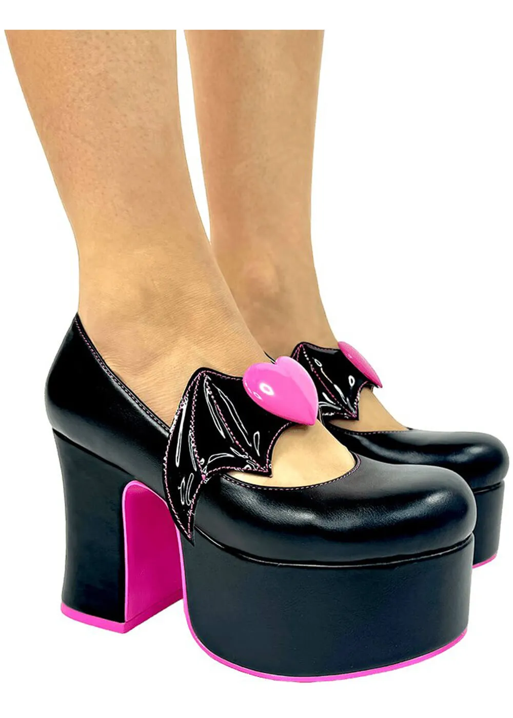 YRU Shoes x Monster High Deelite Draculaura Platform Pumps Black Red